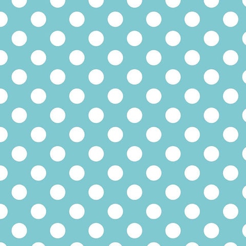 11" End of Bolt - CLEARANCE Aqua Medium Dots 3/4" Three Quarter inch - Riley Blake Designs - White Polka Dots - Quilting Cotton Fabric