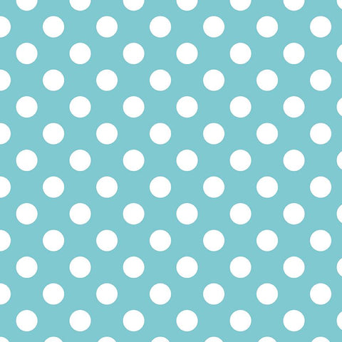 CLEARANCE Aqua Medium Dots 3/4" Three Quarter inch - Riley Blake Designs - White Polka Dots - Quilting Cotton Fabric