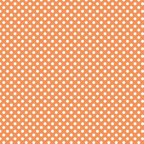 14" End of Bolt - SALE Orange Small White Dots by Riley Blake Designs - Polka Dots Dot Dotted - Quilting Cotton Fabric