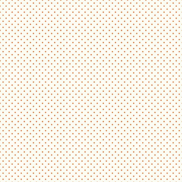 SALE Orange Flat Swiss Dots on Cream Le Creme by Riley Blake Designs - Polka Dot - Quilting Cotton Fabric