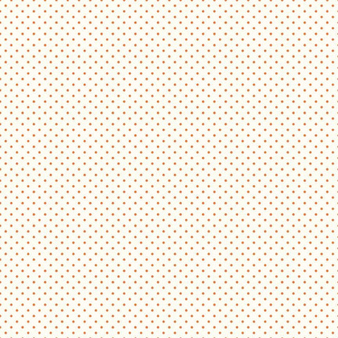 SALE Orange Flat Swiss Dots on Cream Le Creme by Riley Blake Designs - Polka Dot - Quilting Cotton Fabric