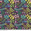Image of the Fragrant Fields Sprigs Eggplant quilting cotton fabric by Lila Tueller for Riley Blake Designs. Features leaves and stems on a dark purple background. 
Cute Little Fabric Shop