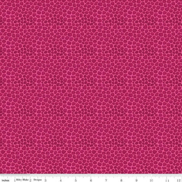 Image of the Fragrant Fields Stony Path Hot Pink quilting cotton fabric by Lila Tueller for Riley Blake Designs. Features small tone on tone stones on a dark pink background. 
Cute Little Fabric Shop
