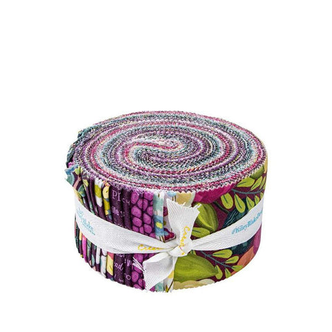 Image of the Fragrant Fields Rolie Polie by Lila Tueller for Riley Blake Designs. Features florals on dark pink, purple, and teal backgrounds.
Cute Little Fabric Shop