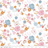 Fat Quarter End of Bolt - SALE Heartsong Floral C11301 White - Riley Blake Designs - Flower Flowers - Quilting Cotton Fabric
