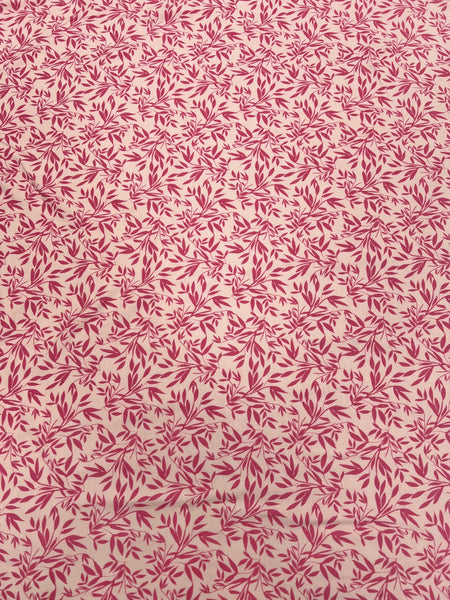 SUPER DEAL BTY! KNit Blooms and Bobbins Leaves K9172 Pink by Riley Blake Designs - Floral Tone-on-Tone - Jersey Knit Cotton Stretch Fabric