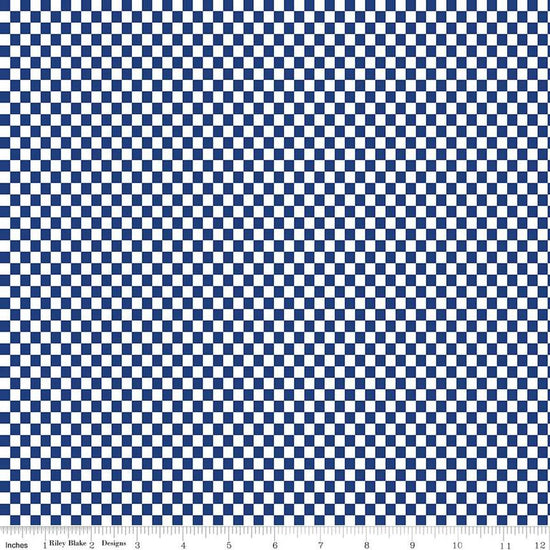 Image of the Hot Wheels Made to Race Checker Navy quilting cotton fabric by Riley Blake Designs. Official licensed product. Territorial sales restrictions may apply. Features a checkboard pattern a dark blue background.
Cute Little Fabric Shop