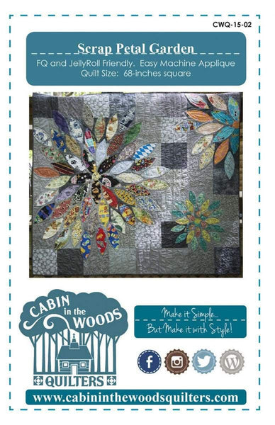 Image of the Scrap Petal Garden by Cabin in the Woods  by Riley Blake Designs. Features a flower pattern on a square pattern. 
Cute Little Fabric Shop