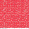 Image of the Vintage Happy 2 Hangers Cayenne quilting cotton fabric by Lori Holt for Riley Blake Designs. Features clothing hangers on a bright coral pink background.  
Cute Little Fabric Shop