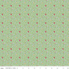 Image of the Vintage Happy 2 Leaves Green quilting cotton fabric by Lori Holt for Riley Blake Designs. Features scattered leaves on a green background. 
Cute Little Fabric Shop