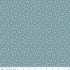 Image of the Vintage Charm Dots Stone quilting cotton fabric by Dani Mogstad for Riley Blake Designs. Features scattered small dots on a dusty blue background. 
Cute Little Fabric Shop