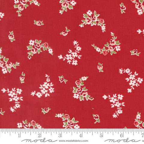 SALE Grand Haven Blooming Garlands 14983 Cherry - Moda Fabrics - Small Blossoms Flower Floral - Quilting Cotton Fabric