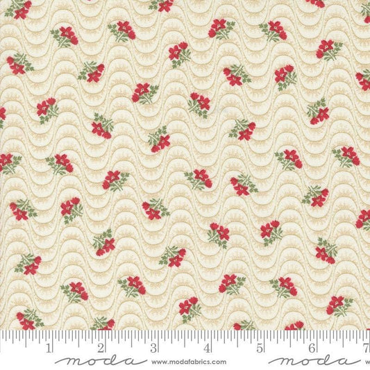 SALE Grand Haven Floral Moire 14987 Cream - Moda Fabrics - Small Flowers Floral Blossoms - Quilting Cotton Fabric