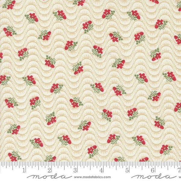 SALE Grand Haven Floral Moire 14987 Cream - Moda Fabrics - Small Flowers Floral Blossoms - Quilting Cotton Fabric