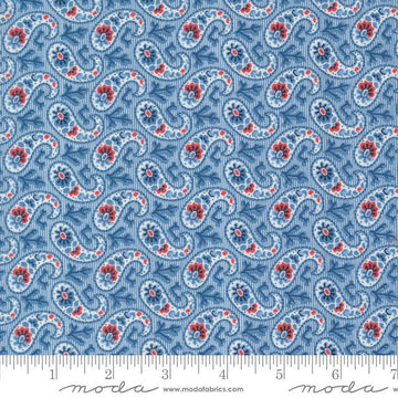 31" End of Bolt - SALE Grand Haven Bandana Paisley 14986 Sky - Moda Fabrics - Stripe Geometric Abstract - Quilting Cotton Fabric