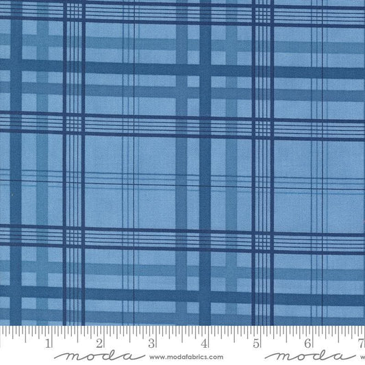 19" End of Bolt - Grand Haven Plaid Checks 14989 Sky - Moda Fabrics - Plaid Stripes - Quilting Cotton Fabric