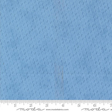 15" End of Bolt - SALE Grand Haven Dotted Shirting 14988 Sky - Moda Fabrics - Small Striped Dots - Quilting Cotton Fabric