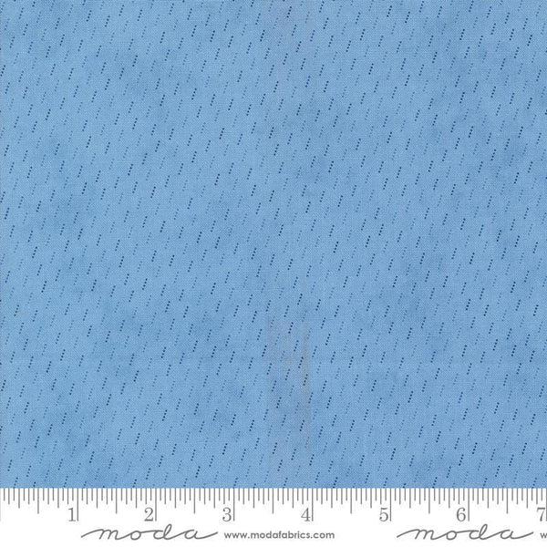 SALE Grand Haven Dotted Shirting 14988 Sky - Moda Fabrics - Small Striped Dots - Quilting Cotton Fabric