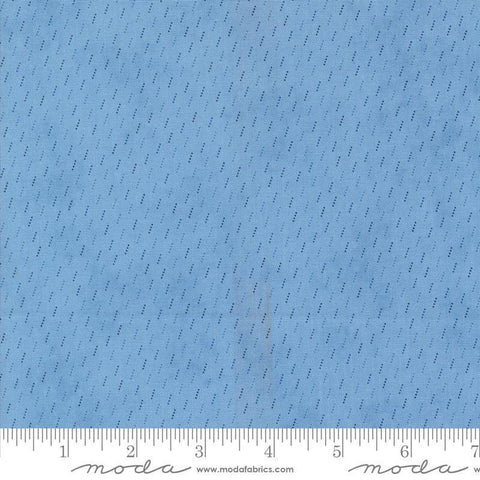 SALE Grand Haven Dotted Shirting 14988 Sky - Moda Fabrics - Small Striped Dots - Quilting Cotton Fabric