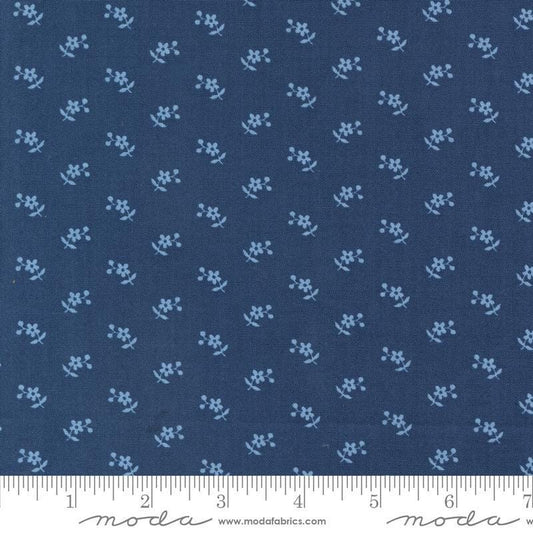 29" End of Bolt - SALE Grand Haven Calico Daisy 14984 Navy - Moda Fabrics - Small Floral Flowers Blossoms - Quilting Cotton Fabric