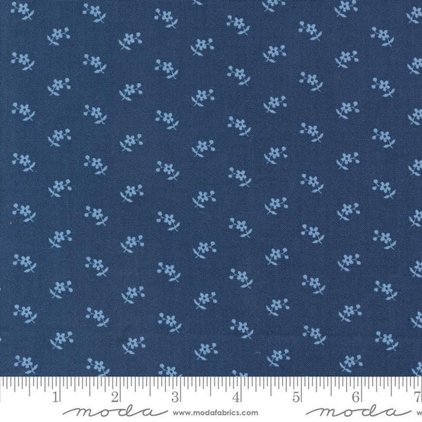 SALE Grand Haven Calico Daisy 14984 Navy - Moda Fabrics - Small Floral Flowers Blossoms - Quilting Cotton Fabric