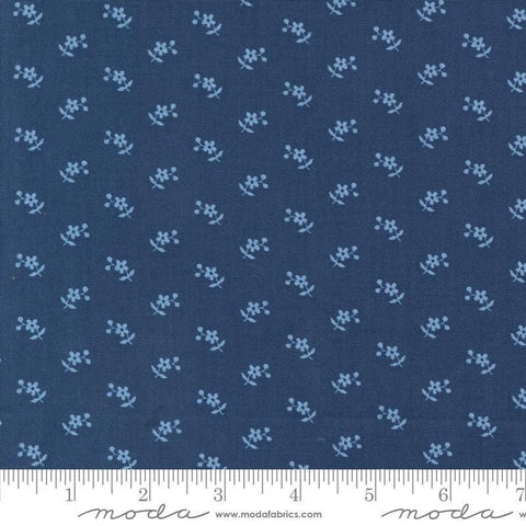 SALE Grand Haven Calico Daisy 14984 Navy - Moda Fabrics - Small Floral Flowers Blossoms - Quilting Cotton Fabric