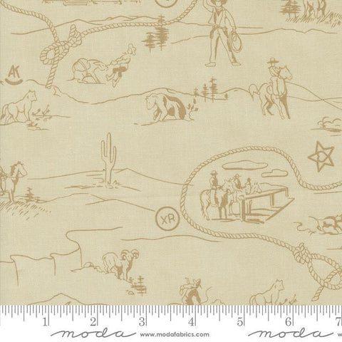 Saddle Ranch Westward Landscape 33795 Trail Dust - Moda Fabrics - Cowboy Nature - Quilting Cotton Fabric