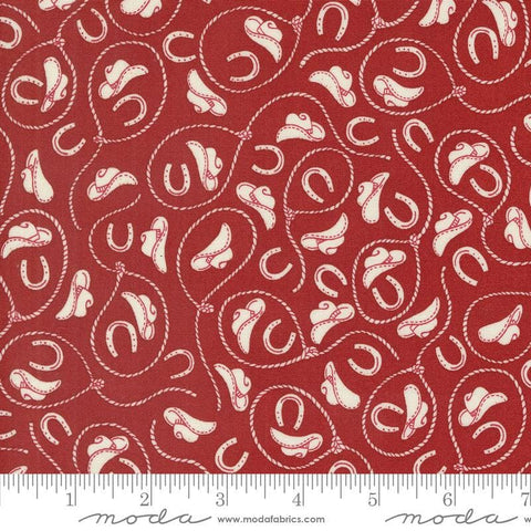 Saddle Ranch Tack Room 33796 Barn - Moda Fabrics - Western Hats Lasso - Quilting Cotton Fabric