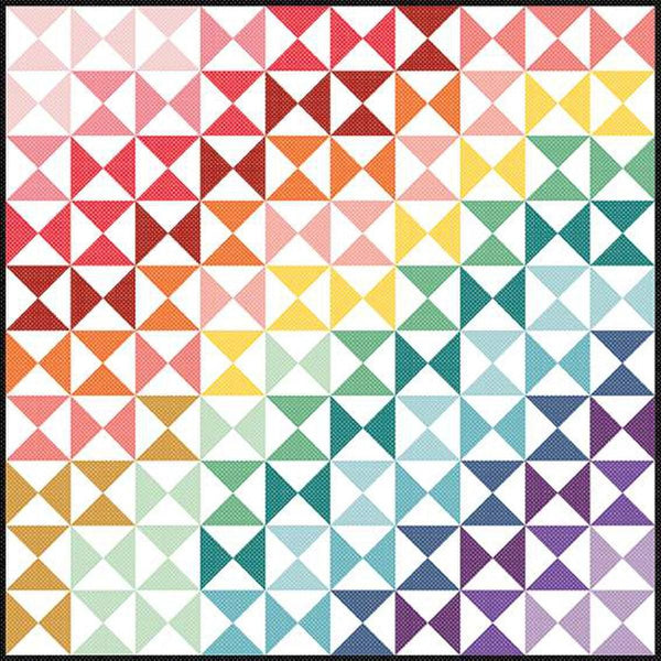 Image of the Quilt of Many Colors Jen Belnap for Riley Blake Designs. Features hourglass shapes on a white background.
Cute Little Fabric Shop