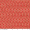 Image of the Vintage Charm Scallops Red quilting cotton fabric by Dani Mogstad for Riley Blake Designs. Features a clamshell pattern on a bright red background. 
Cute Little Fabric Shop