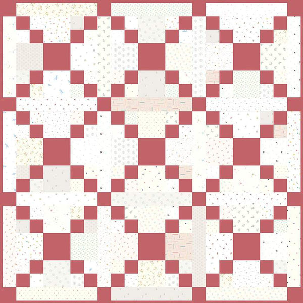 Image of the Jen Belnap of Hush Too-ra-loo Quilt Pattern by Riley Blake Designs. Features a cross pattern on light cream low volume fabrics.
Cute Little Fabric Shop