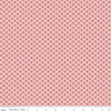 Image of the Prim Stripe Coral quilting cotton fabric by Lori Holt for Riley Blake Designs. Features a striped pattern of lines and flowers. 
Cute Little Fabric Shop