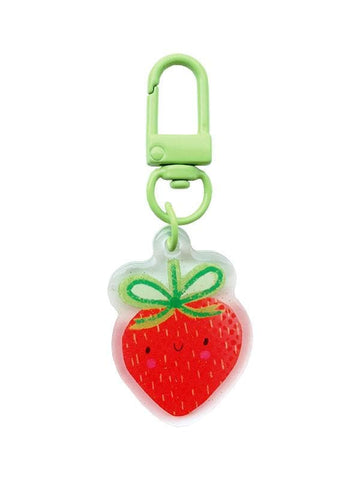 Strawberry Zipper Glitter Charm LHEVDZ012 by Lizzy House - Moda Fabrics - Acrylic Resin Berry