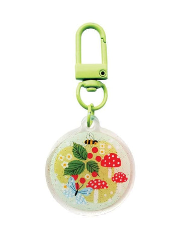 SALE Tiny Meadow Zipper Glitter Charm LHLOVEZ004 - Lizzy House - Moda Fabrics - Acrylic Resin Mushroom