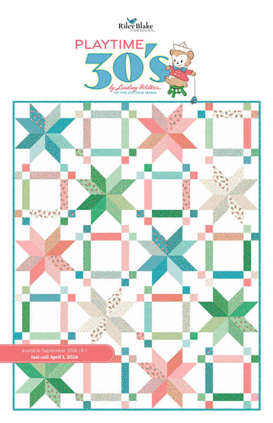 Image of the Playtime 30s Storyboard by Lindsay Wilkes for Riley Blake Designs. Features vintage patterns on pink, blue, and green fabrics.
Cute Little Fabric Shop