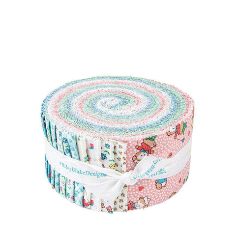 Image of the Playtime 30s Rolie Polie by Lindsay Wilkes for Riley Blake Designs. Features vintage patterns on pink, blue, and green fabrics.
Cute Little Fabric Shop