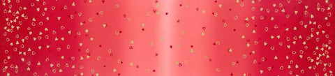 I Heart Ombre METALLIC 10875 Cherry - Moda - Light to Darker Red with Gold SPARKLE Stars - Quilting Cotton Fabric