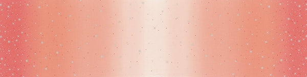 SALE Ombre Fairy Dust METALLIC 10871 Popsicle Pink - Moda - Light to Darker Pink with Silver SPARKLE Stars - Quilting Cotton Fabric