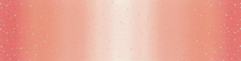 SALE Ombre Fairy Dust METALLIC 10871 Popsicle Pink - Moda - Light to Darker Pink with Silver SPARKLE Stars - Quilting Cotton Fabric