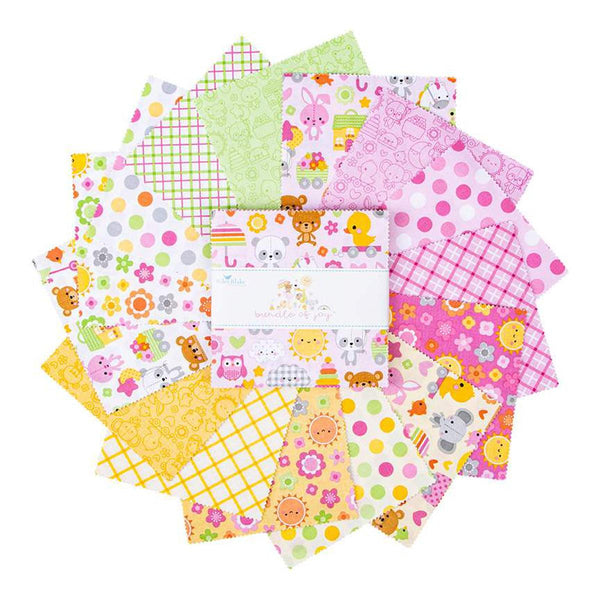 SALE Bundle of Joy Charm Pack 5" Stacker Bundle - Riley Blake Designs - 42 piece Precut Pre cut - Baby Girl - Quilting Cotton Fabric