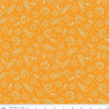 Image of the Cheddar at Twilight Scarf Cheddar quilting cotton fabric by Riley Blake Designs. Features geometric paisley patterns on a bright orange background. 
Cute Little Fabric Shop