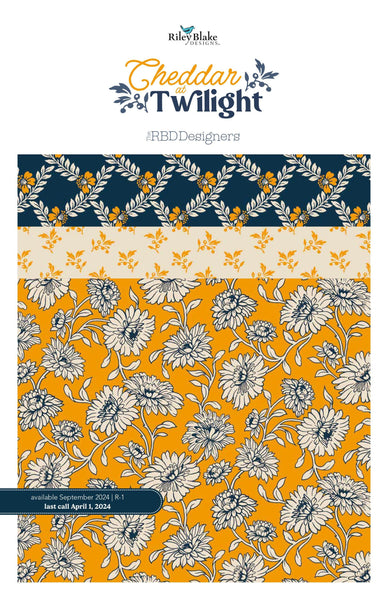 Image of the Cheddar at Twilight Storyboard by The RBD Designers for Riley Blake Designs. Features floral fabrics and geometric patterns on orange, blue, and cream fabrics.
Cute Little Fabric Shop