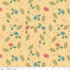 Image of the Melody Flower Fields Beehive quilting cotton fabric by Beverly McCullough for Riley Blake Designs. Features blossoms, flowers, and leaves on a light yellow background. 
Cute Little Fabric Shop