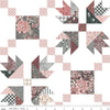 Image of the A Walk on the Prairie Prairie Chain Cheater White quilting cotton fabric by Modern Prairie for Riley Blake Designs. Features a tulip block designs with pink, grey, and cream fabrics. 
Cute Little Fabric Shop