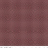 Image of the A Walk on the Prairie Dots Marsala quilting cotton fabric by Modern Prairie for Riley Blake Designs. Features white dots on a dark maroon pattern.
Cute Little Fabric Shop