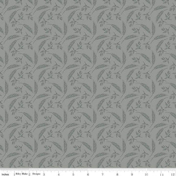Image of the A Walk on the Prairie Wheat Sage Gray quilting cotton fabric by Modern Prairie for Riley Blake Designs. Features tossed wheat and leaves on a gray green background.
Cute Little Fabric Shop
