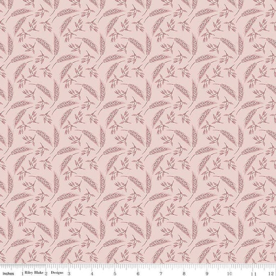 Image of the A Walk on the Prairie Wheat Dusty Pink quilting cotton fabric by Modern Prairie for Riley Blake Designs. Features tossed wheat and leaves on a light pink background.
Cute Little Fabric Shop