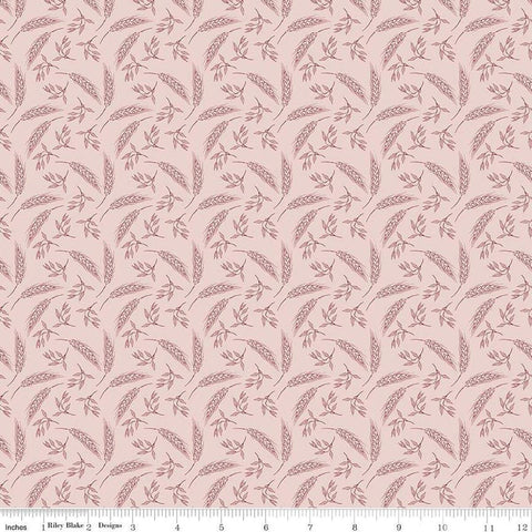 Image of the A Walk on the Prairie Wheat Dusty Pink quilting cotton fabric by Modern Prairie for Riley Blake Designs. Features tossed wheat and leaves on a light pink background.
Cute Little Fabric Shop
