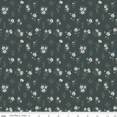 Image of the A Walk on the Prairie Floral Deep River quilting cotton fabric by Modern Prairie for Riley Blake Designs. Features small flowers on a dark forest green background.
Cute Little Fabric Shop