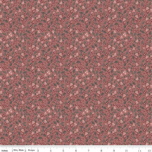 Image of the A Walk on the Prairie Ditsy Canyon Rose quilting cotton fabric by Modern Prairie for Riley Blake Designs. Features small flowers and leaves on a dusty pink background.
Cute Little Fabric Shop
